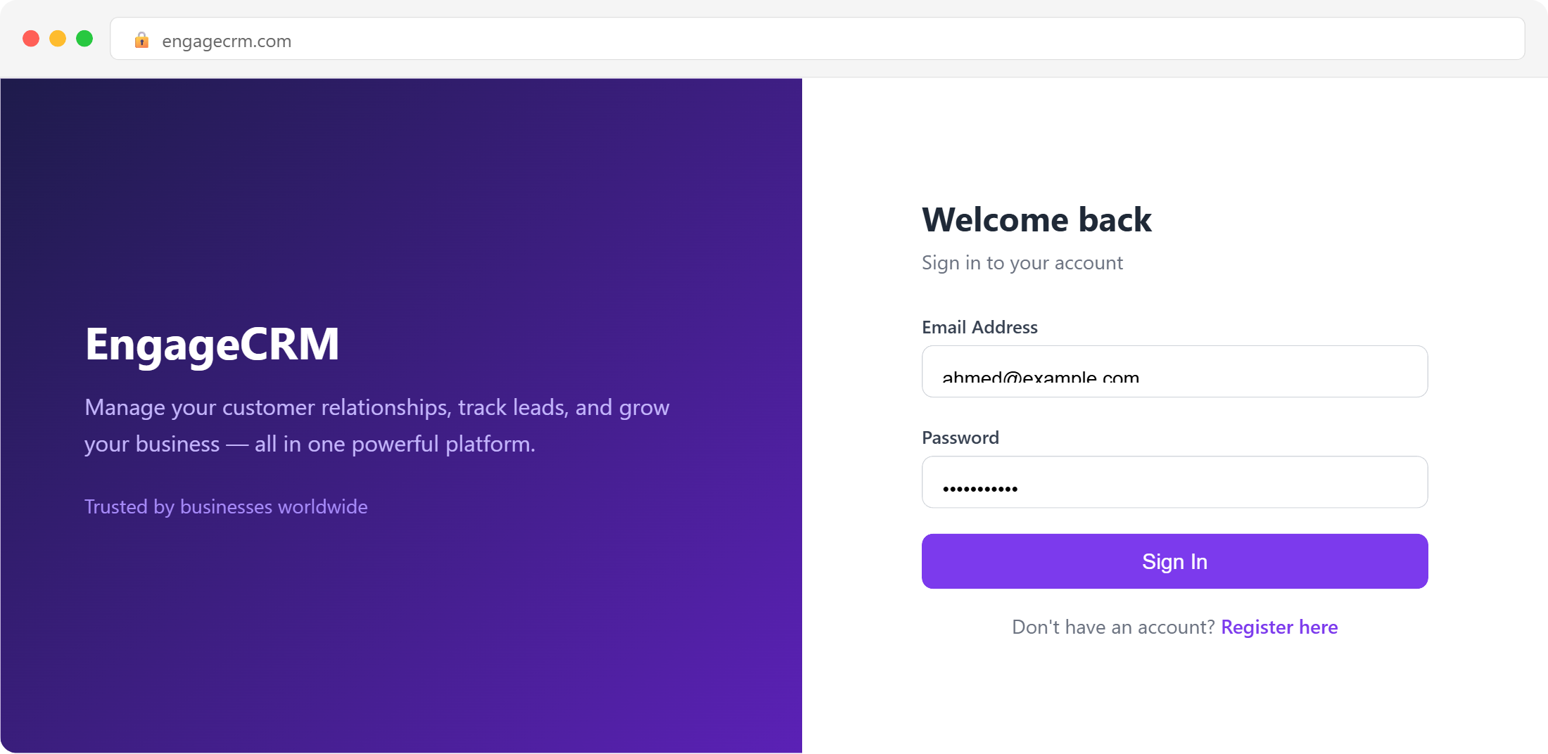 engageCRM Client Engagement Platform